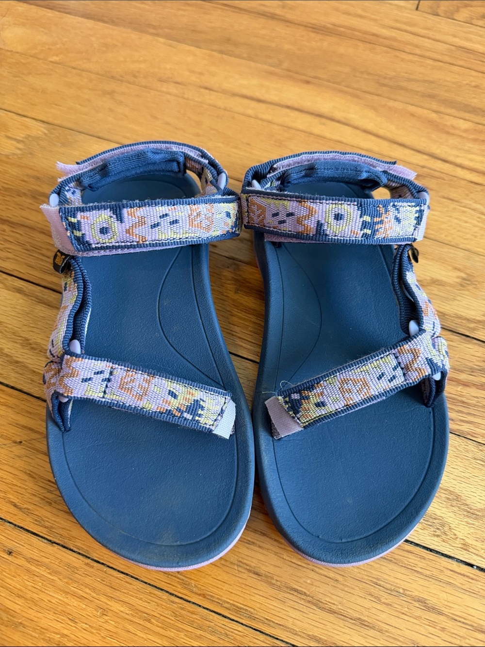 Teva Kids Blue Sandals with Patterned Lavender Straps